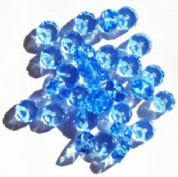 25 4x8mm Faceted Sapphire Rondelle Beads